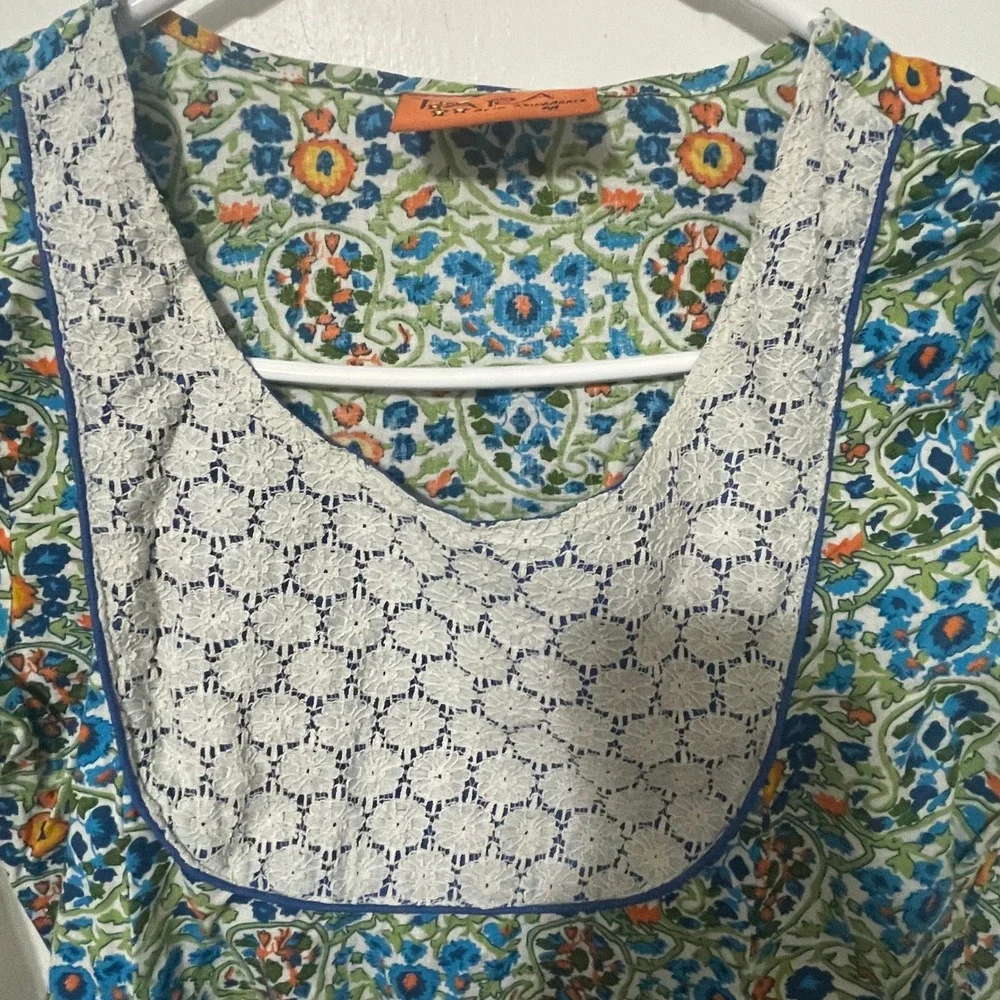 Tara Be In Abundance Floral Lace Dress Size M Boho Prairie 70's Retro Folklore - Picture 5 of 6